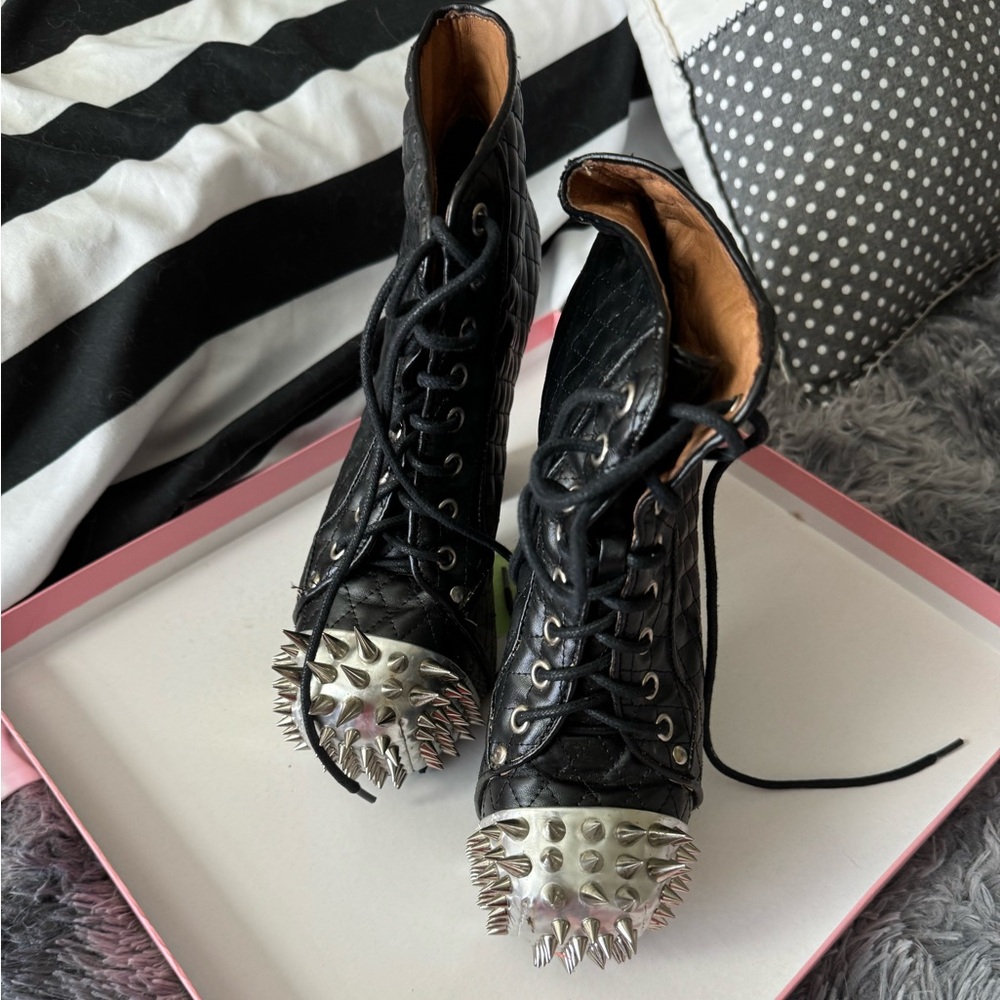 Jeffrey Campbell spiked studded boots with high heal